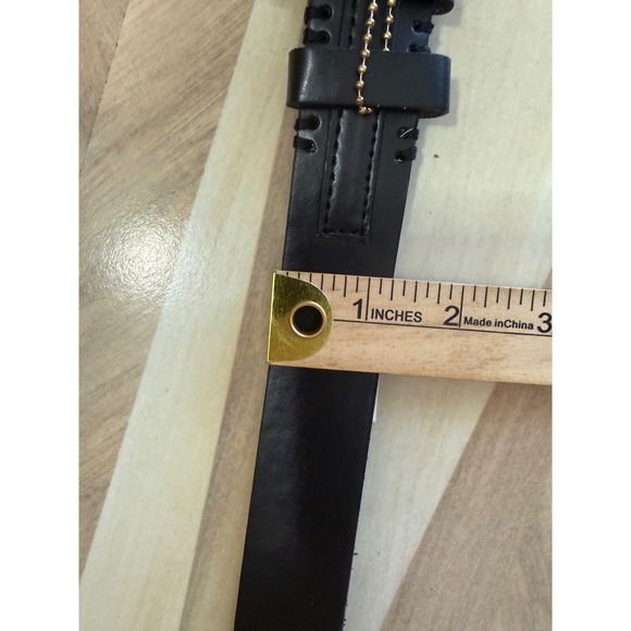 Firenze Genuine Leather Belt Black Size 40 Classic Buckle - Picture 5 of 5